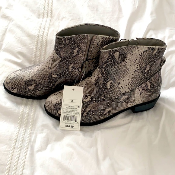 Girls Side zip western multi grey boots size 3 - Picture 3 of 7